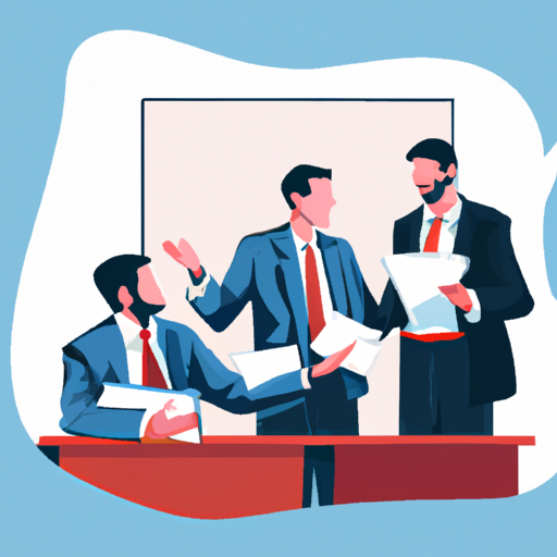 1. תמונה המתארת יועץ עסקי בפגישה עם בכירים, תוך הדגשת תפקידם החשוב.